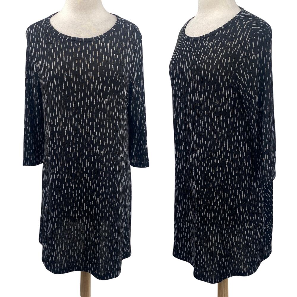 Clara Sun Woo Knit Mini Dress Tunic A Line Abstract Pattern Womens Large